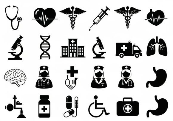 Black and White Medical Health Care