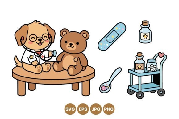 Cute Vet Puppy Medical Clipart