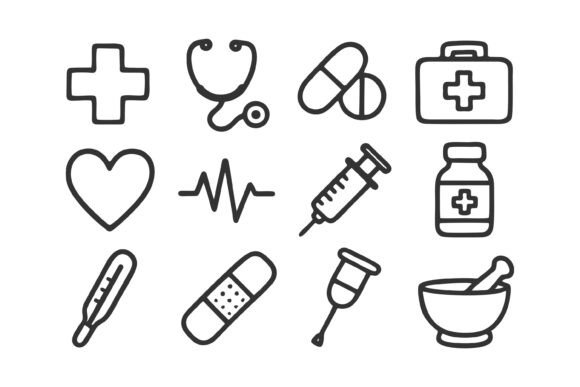 Healthcare Icons for Embroidery