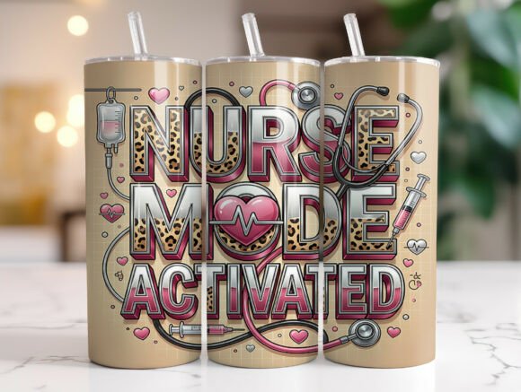 Leopard RN Nurse Quote 20oz Tumbler Wrap