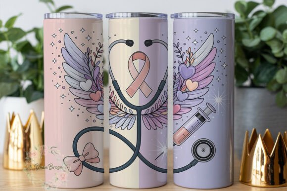 Nurse Pink Ribbon 20oz Tumbler Wrap