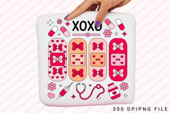 Nurse XOXO, Cute Medical Love PNG Design