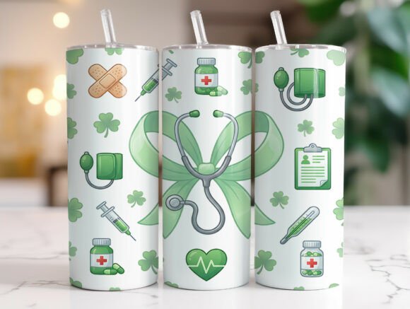 St. Patrick’s Day Nurse Tumbler Wrap